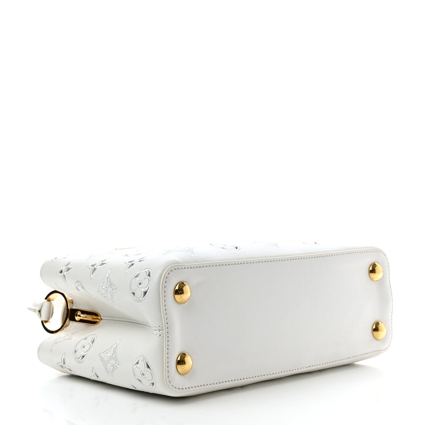 Calfskin LV Broderie Capucines BB White