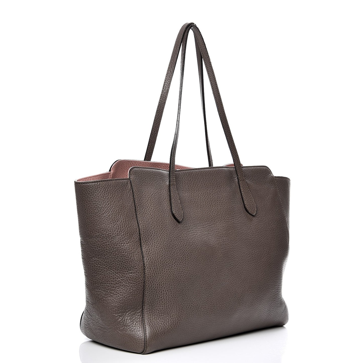 Dollar Calfskin Medium Swing Tote Grey Field Soft Pink