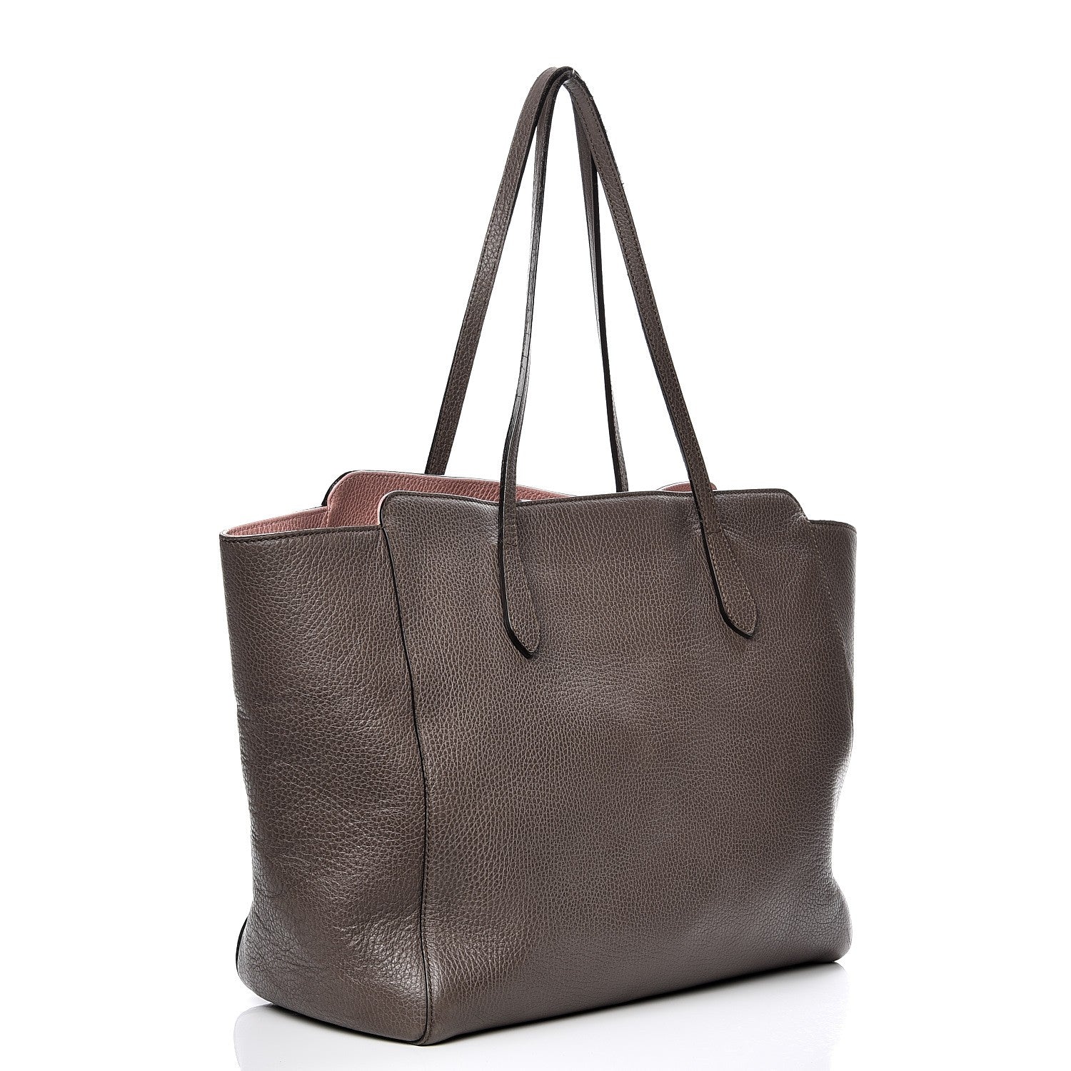 Gucci Dollar Calfskin Medium Swing Tote Grey Field Soft Pink 3 of 16