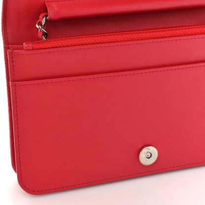 Chanel Caviar Quilted Boy Wallet On Chain WOC Dark Pink 13 of 13