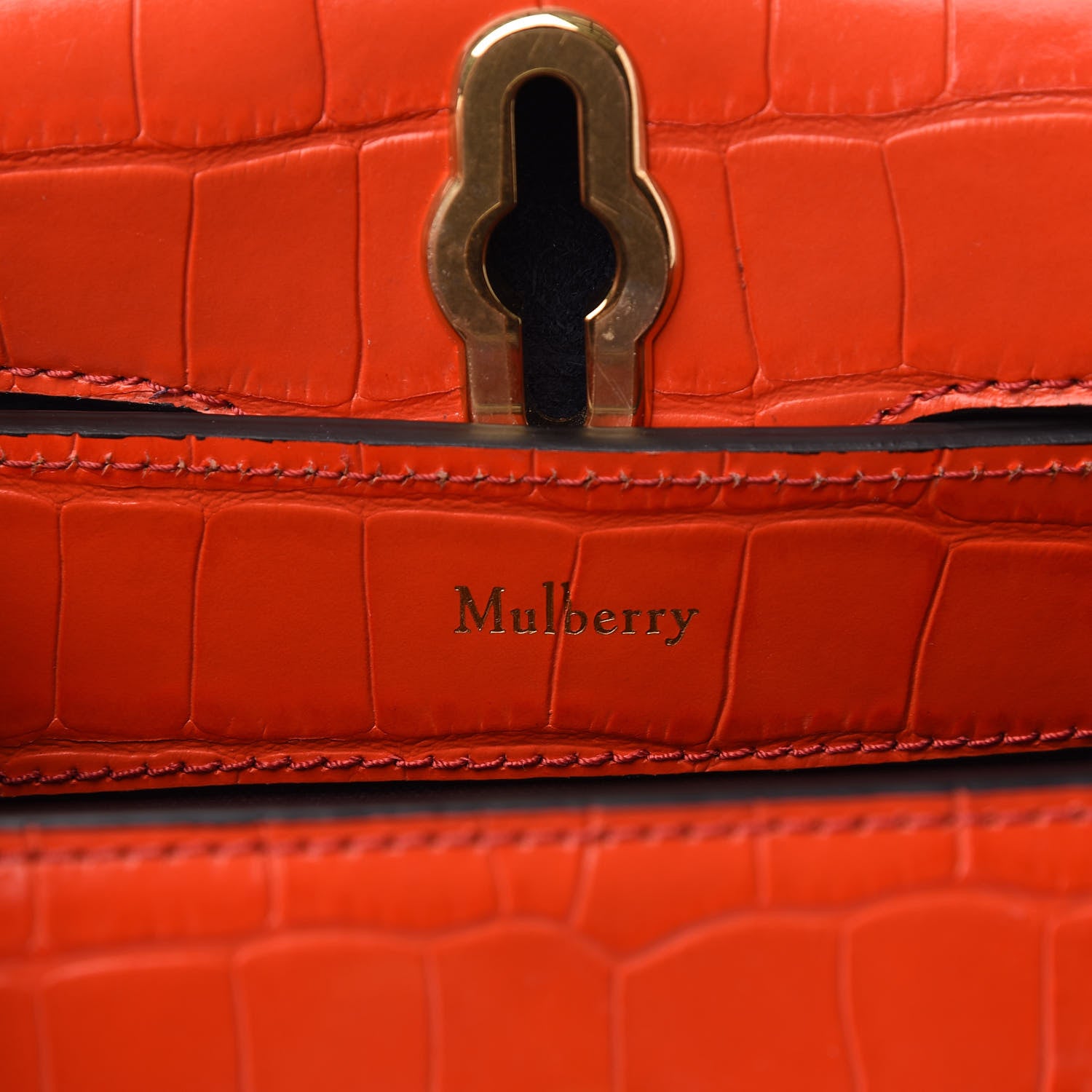 Mulberry Shiny Croc Calfskin Embossed Micro Seaton Hibiscus Red 5 of 8