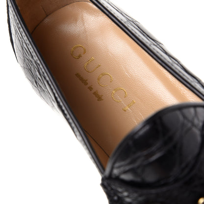 Gucci Crocodile Mens Horsebit Loafers 10 Black 8 of 12