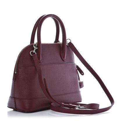 Balenciaga Signature Grained Calfskin Logo S Ville Top Handle Bag Dark Red Light White 3 of 11