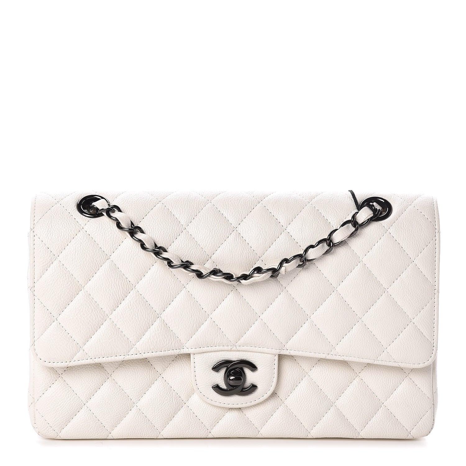 Chanel Grained Calfskin Quilted Medium Double Flap White 1 of 12