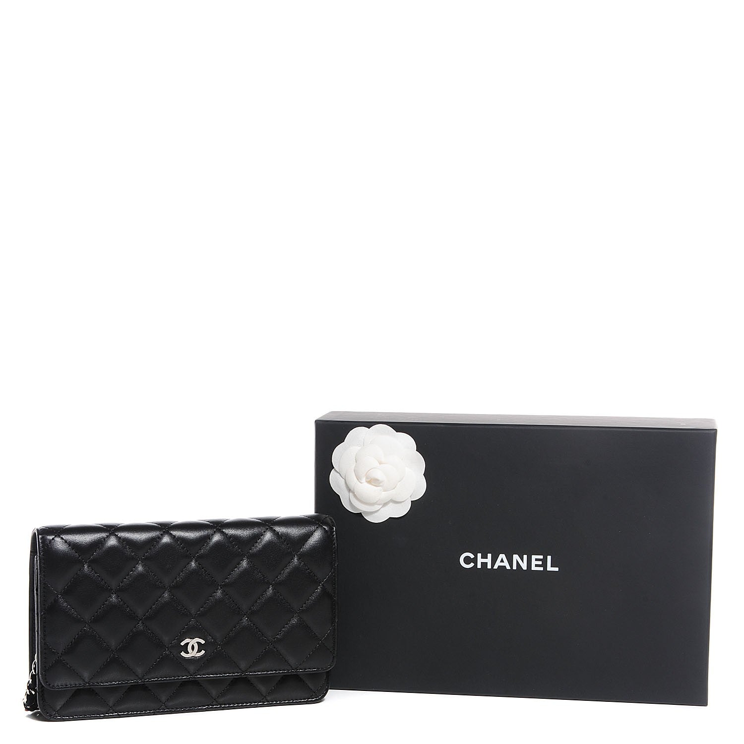 Chanel Lambskin Wallet On Chain WOC Black 5 of 9