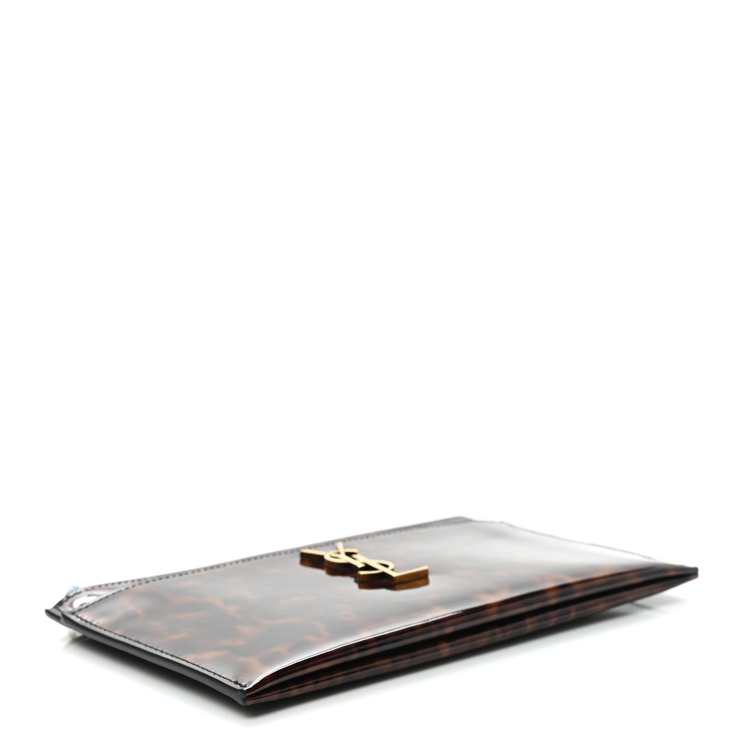 Patent Tartarugato Monogram Bill Pouch Tortoise Brown
