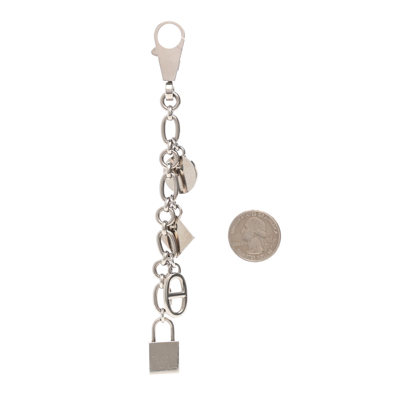 Hermes Palladium Olga Bag Charm Silver 2 of 4