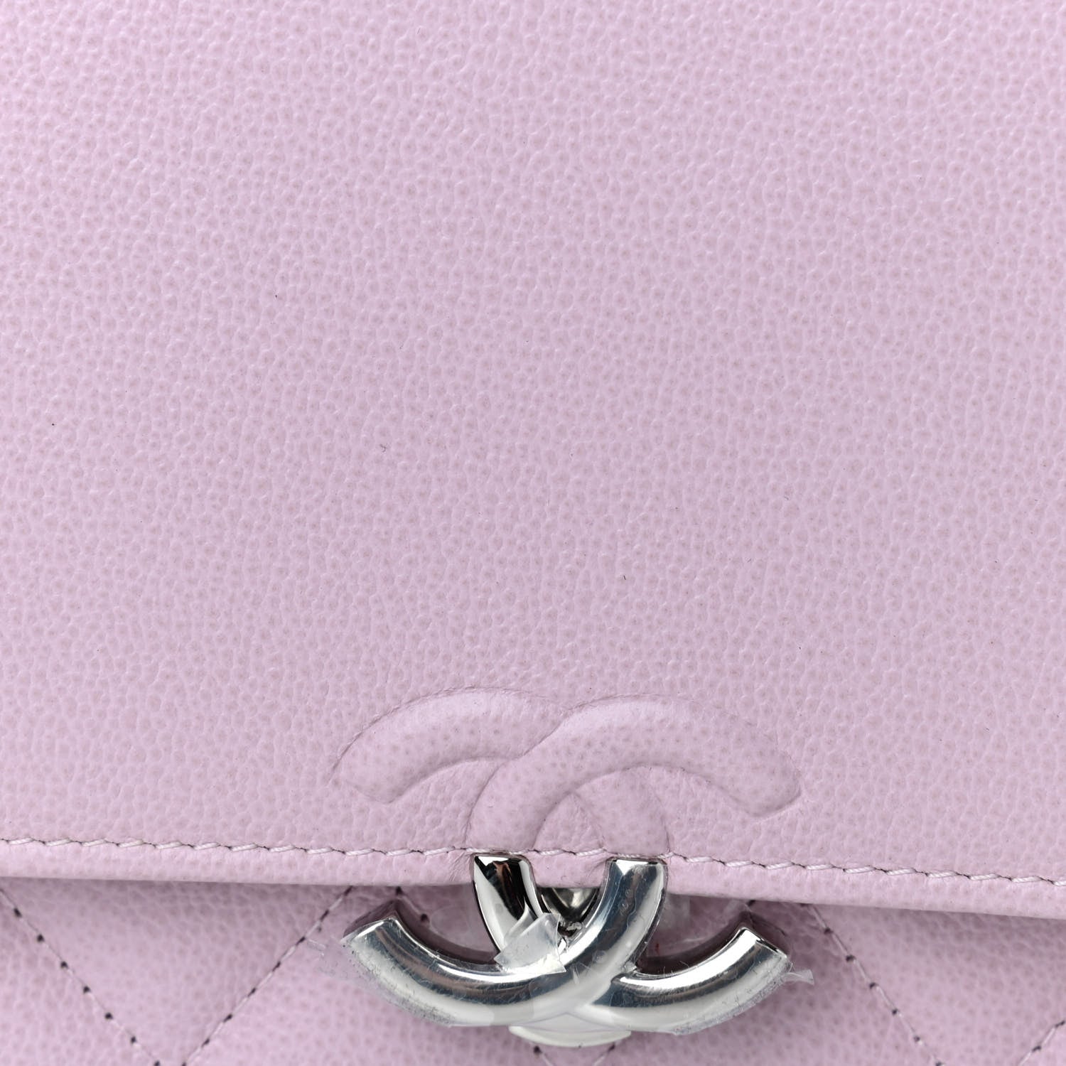 Chanel Grained Calfskin Quilted CC Box Wallet On Chain WOC Light Pink 9 of 12