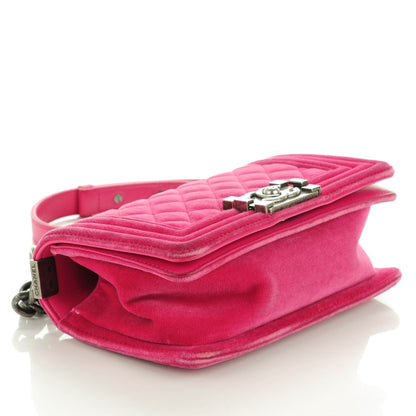 Chanel Velvet Quilted Small Boy Flap Pink 4 of 8