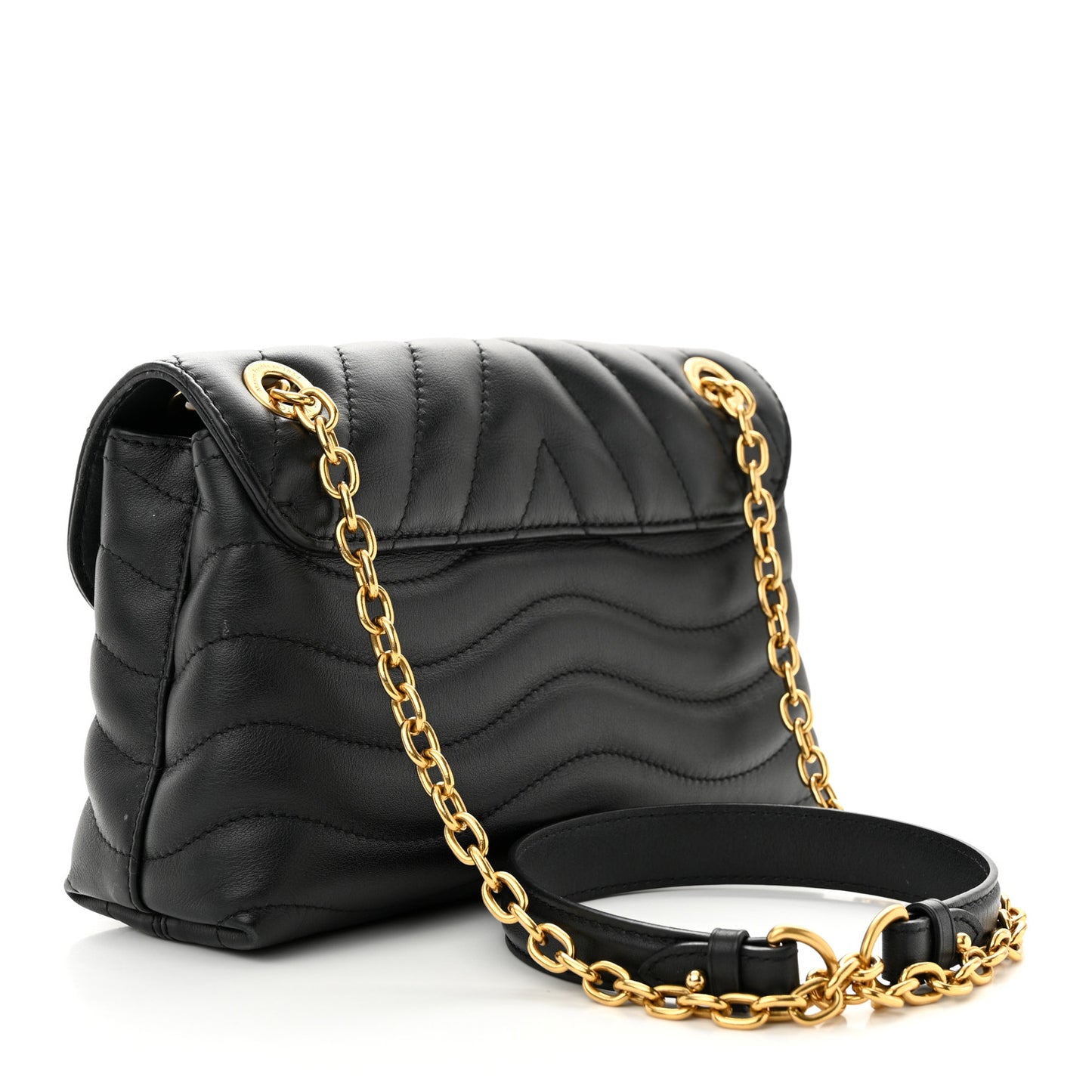 Calfskin LV New Wave Chain Bag Black