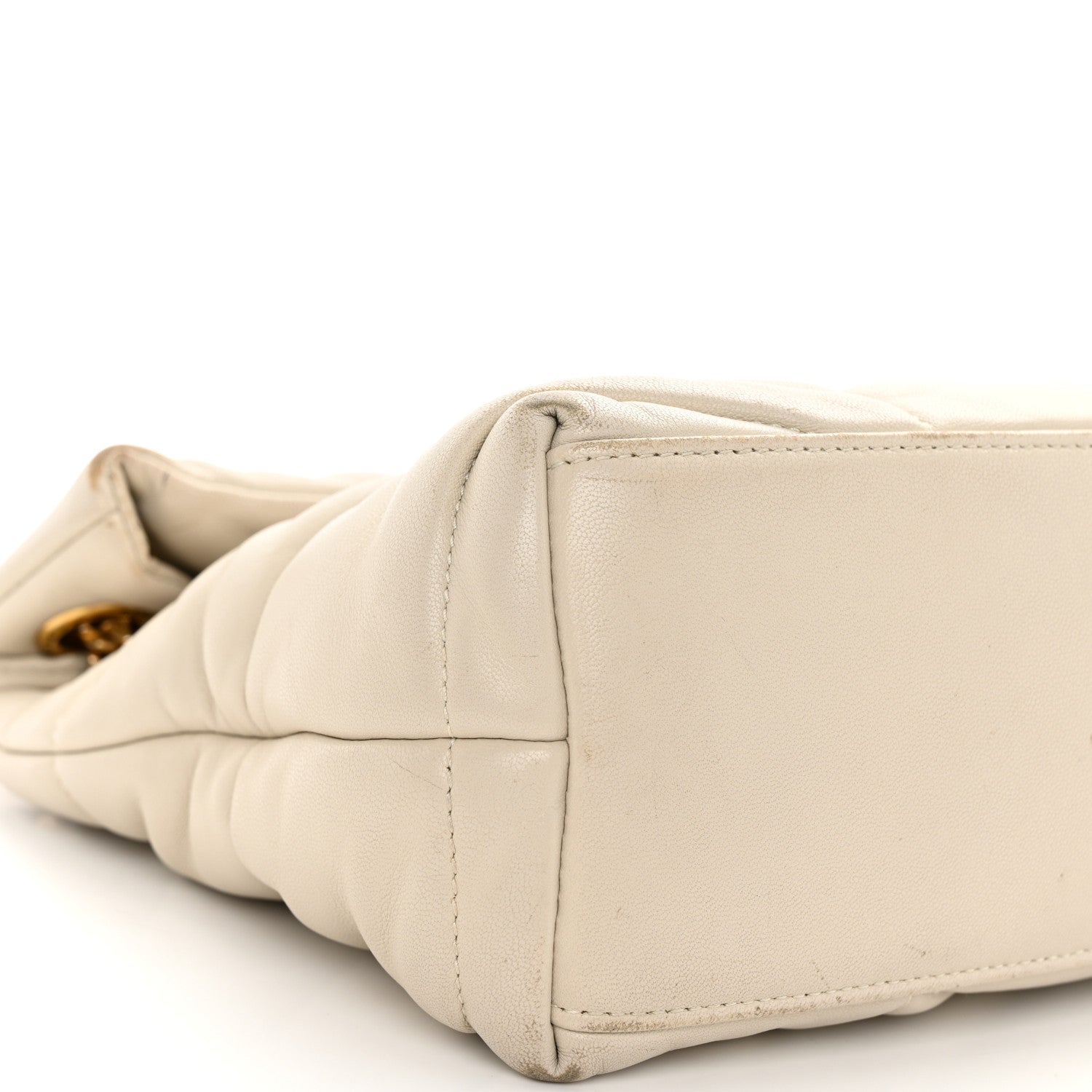 Saint Laurent SAINT LAURENT Lambskin Quilted Small Loulou Puffer Monogram Chain Satchel Crema Soft 8 of 12