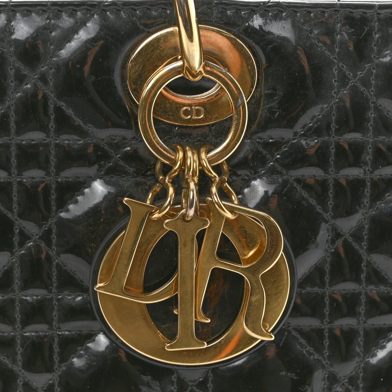Christian Dior Patent Cannage Large Lady Dior Black 12 of 16