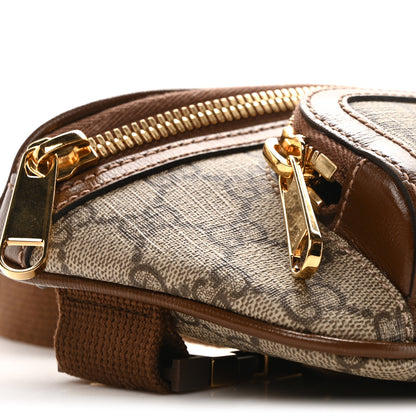 Gucci GG Supreme Monogram Textured Calfskin Retro Interlocking G Belt Bag Beige Ebony Brown Sugar 9 of 10