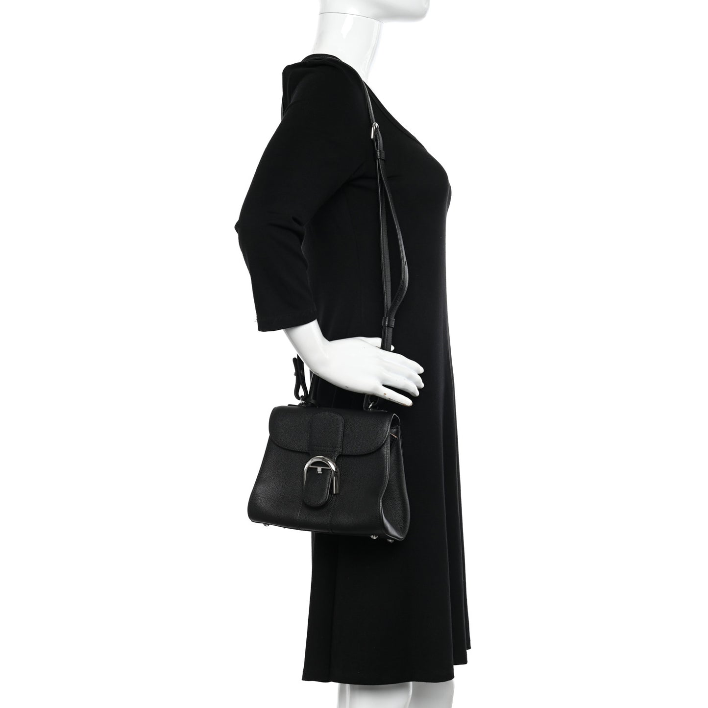 Grained Rodeo Calfskin Mini Brillant Camaieux Satchel Black