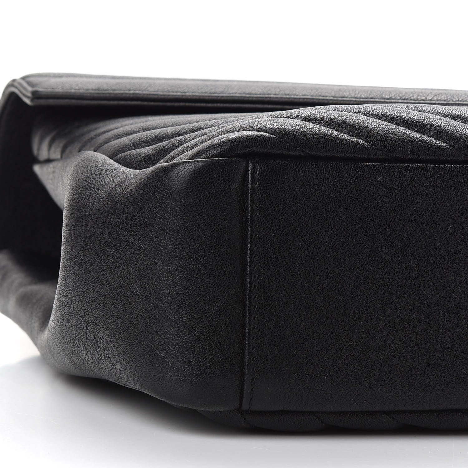 Saint Laurent Sheepskin Matelasse Chevron Monogram Monochrome Large College Satchel Black 13 of 18