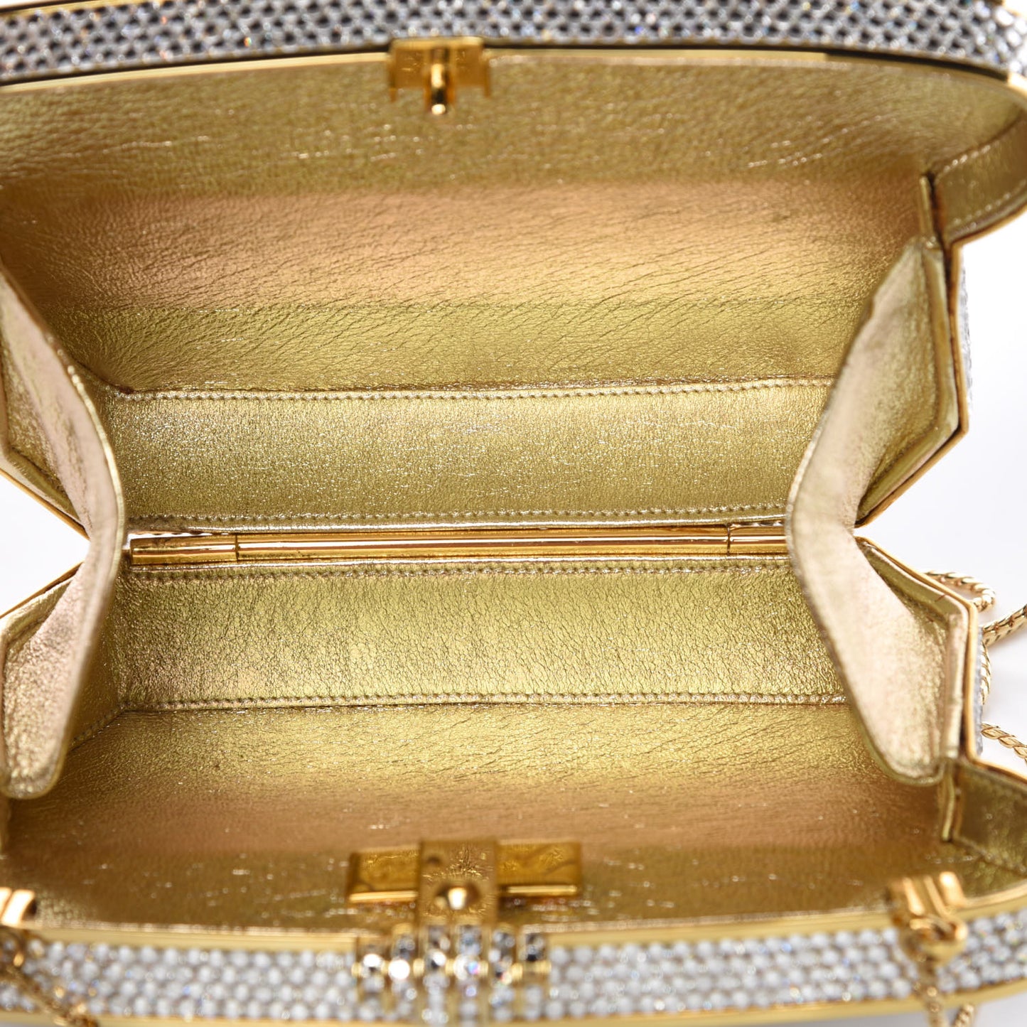 Swarovski Crystal Minaudiere Clutch Silver
