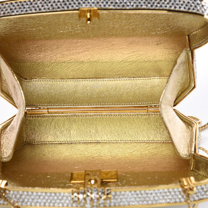 Judith Leiber Swarovski Crystal Minaudiere Clutch Silver 8 of 16