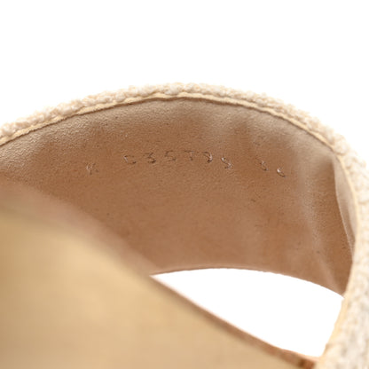 Chanel Tweed Patent Calfskin Logo Mules 36 White 6 of 9