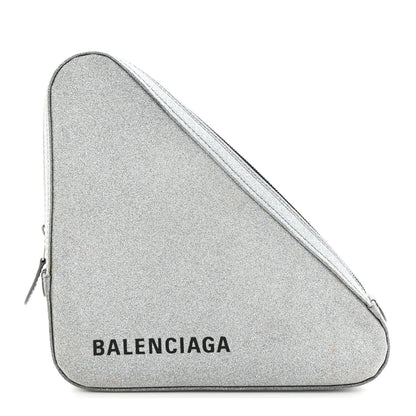 Balenciaga Glitter M Triangle Pouch Argent Black 1 of 10