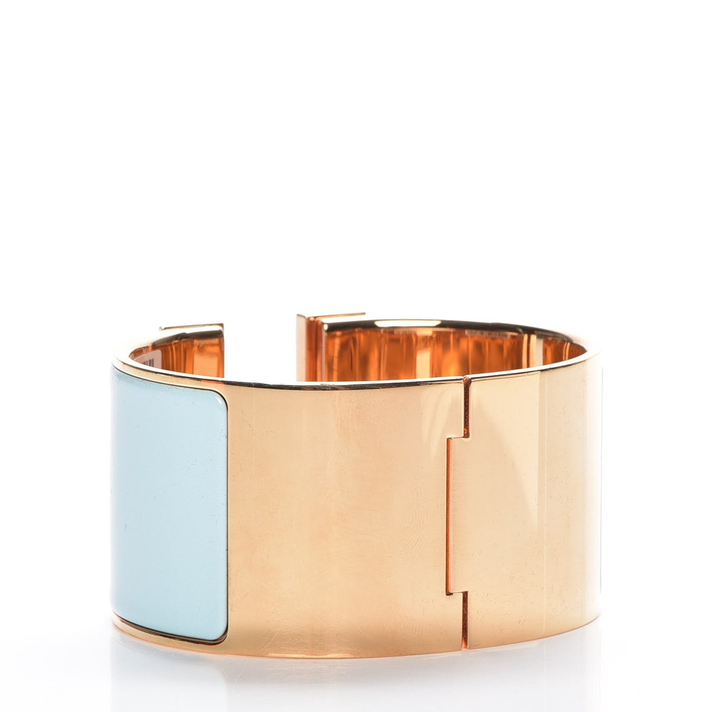 Enamel Extra Wide Clic Clac H Bracelet GM Bleu Glacier