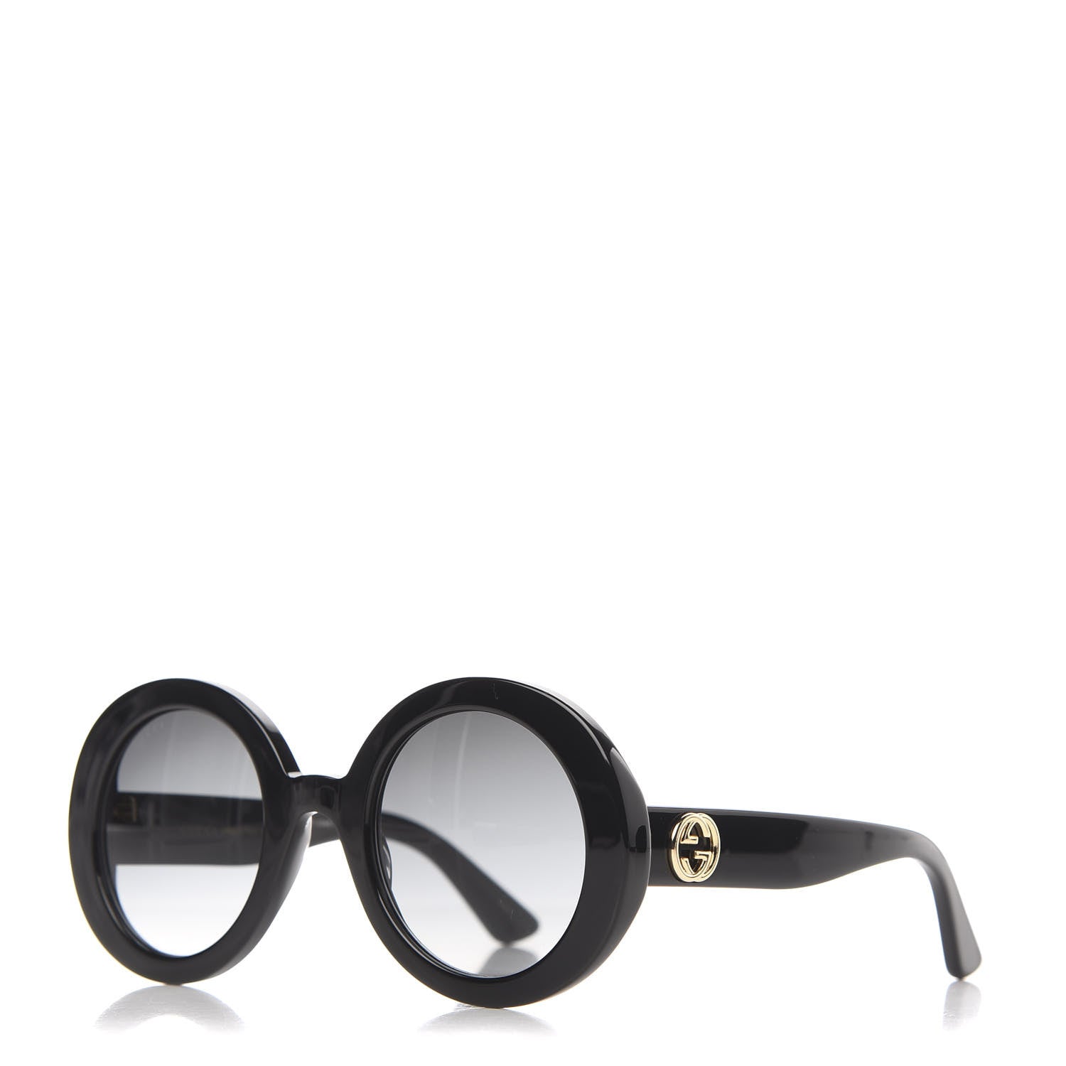 Gucci Acetate Round GG Sunglasses GG0319S Black 1 of 7