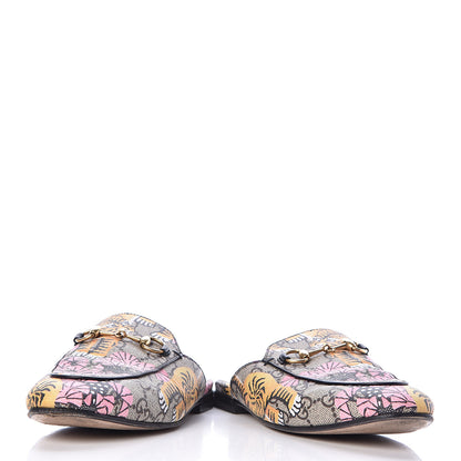 Gucci GG Supreme Monogram Bengal Womens Princetown Slippers 35 Beige Crop Pink 6 of 15