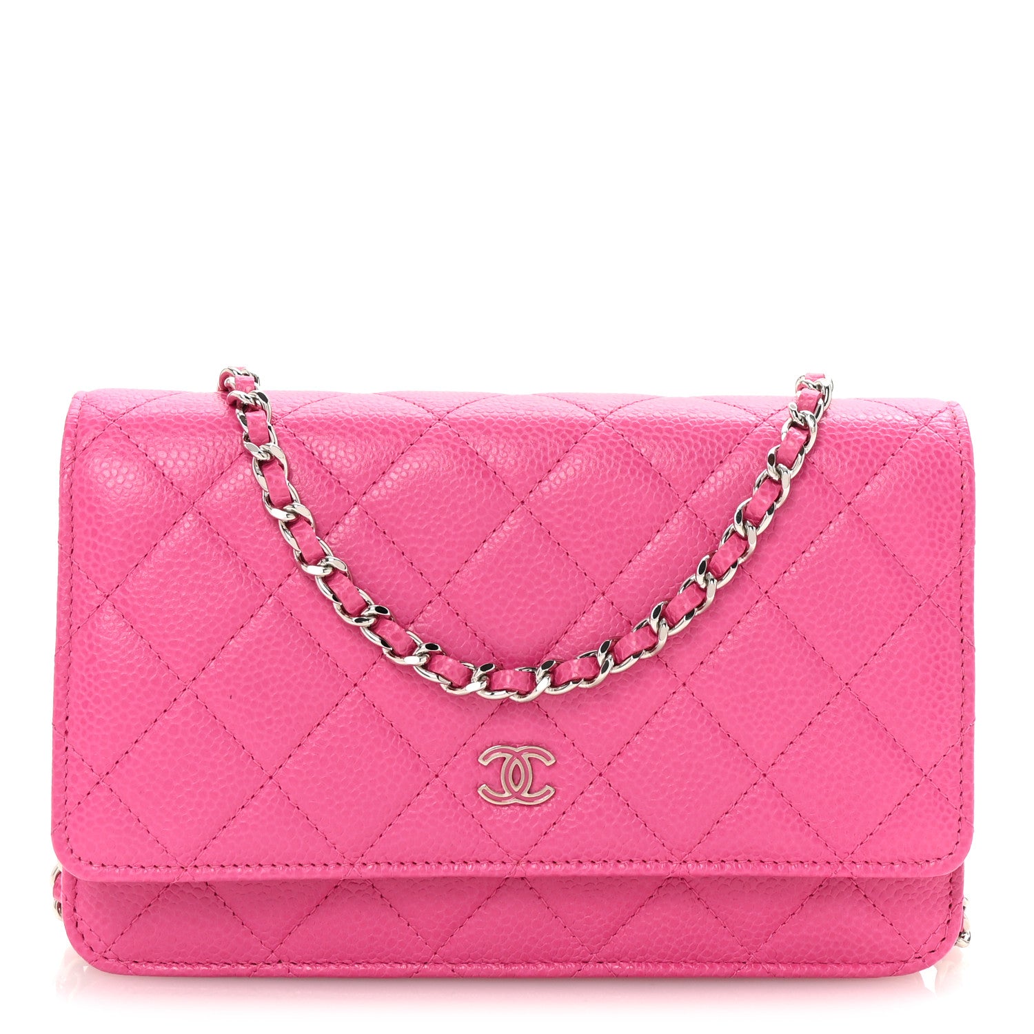 Chanel Caviar Quilted Wallet on Chain WOC Pink 1 of 11