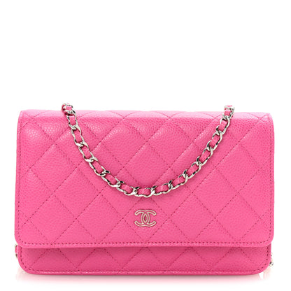 Chanel Caviar Quilted Wallet on Chain WOC Pink 1 of 11