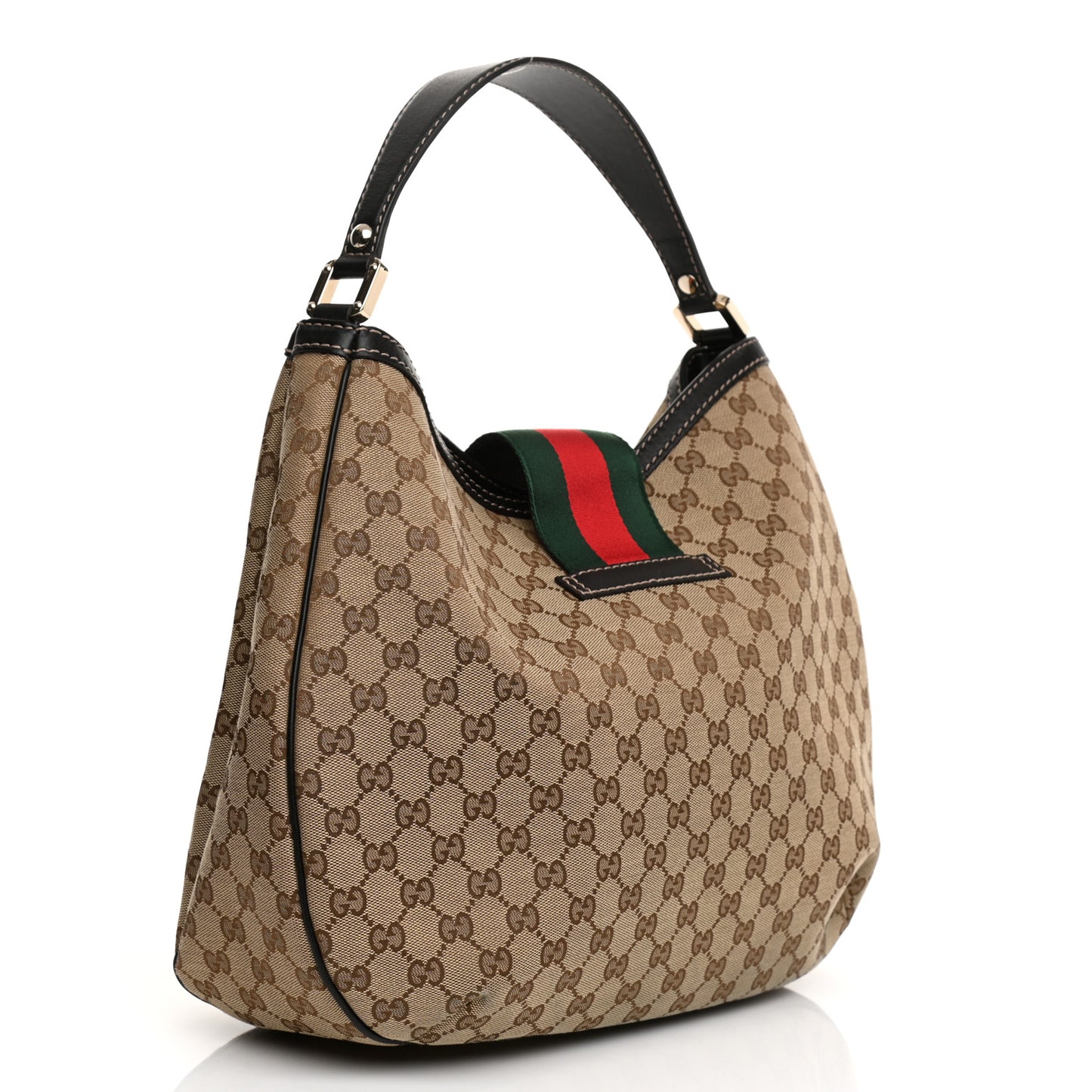 Monogram Large New Ladies Web Hobo Dark Brown