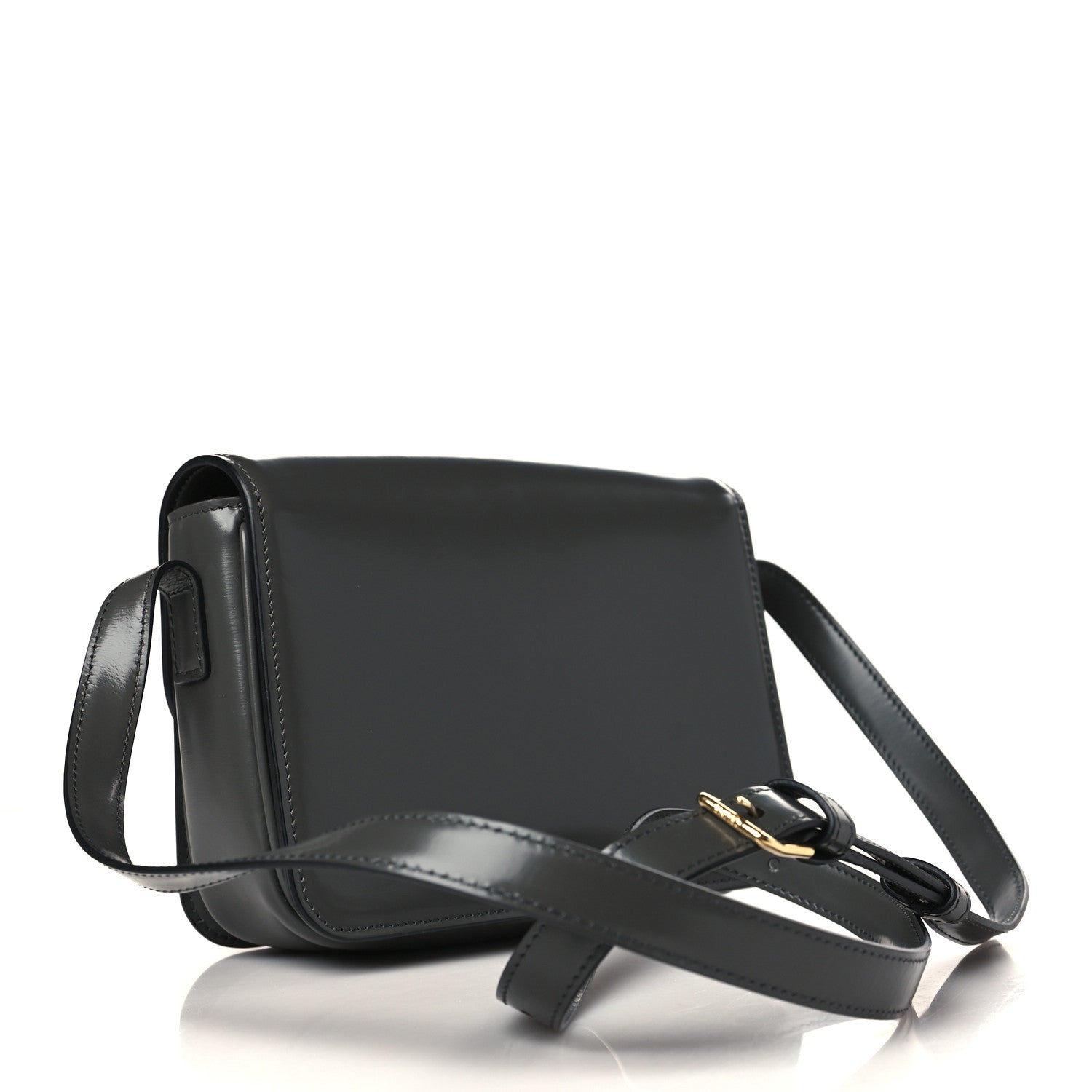 Celine Shiny Calfskin Teen Cuir Triomphe Anthracite 2 of 8