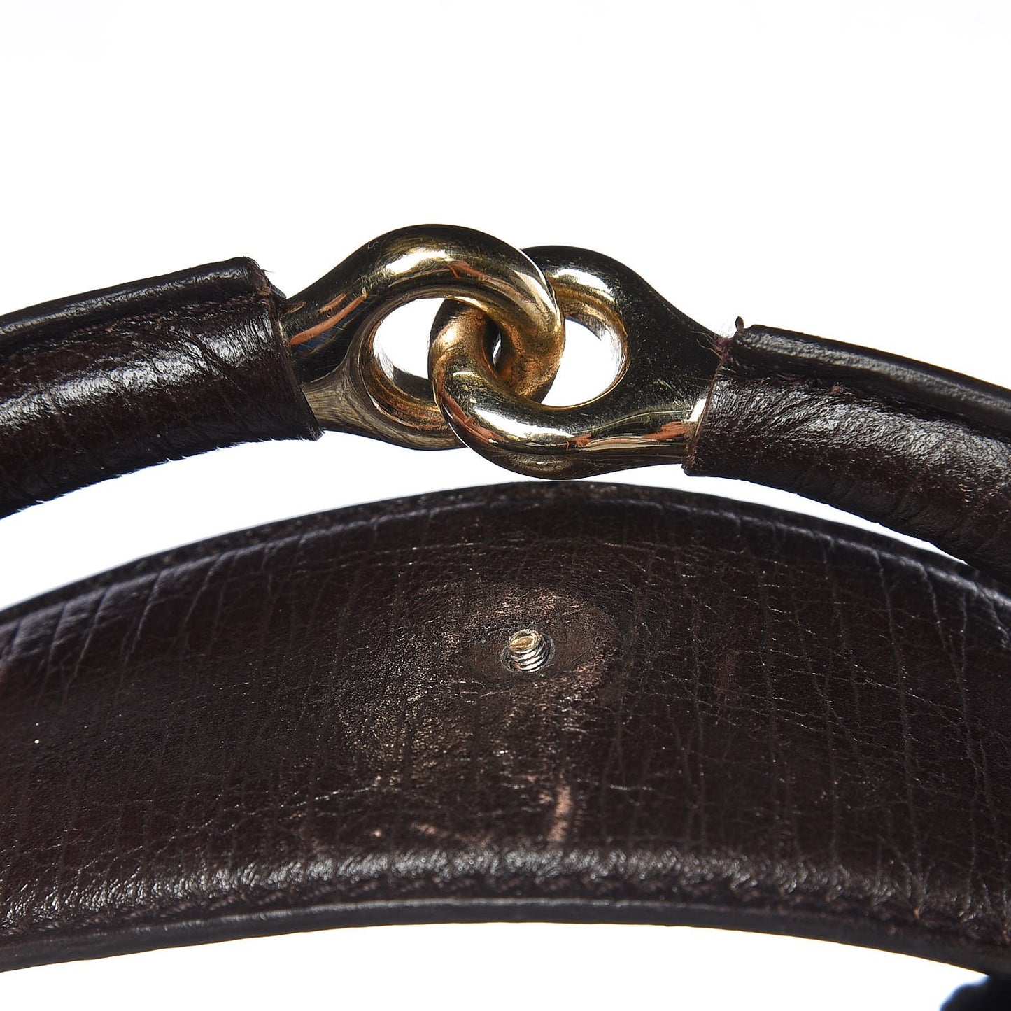 Monogram Large Horsebit Chain Hobo Dark Brown