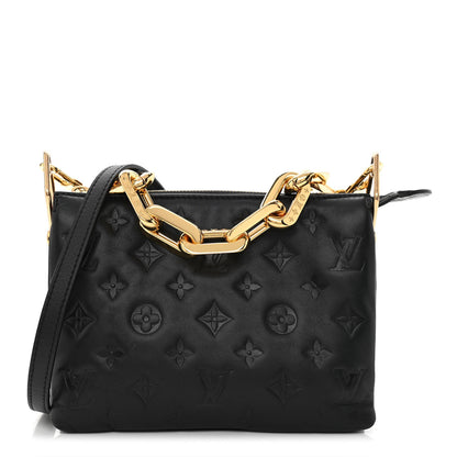 Louis Vuitton Lambskin Embossed Monogram Coussin BB Black 1 of 14