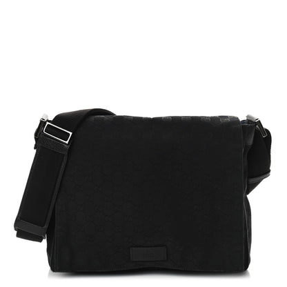 Gucci Monogram Small Flap Messenger Bag Black 1 of 9