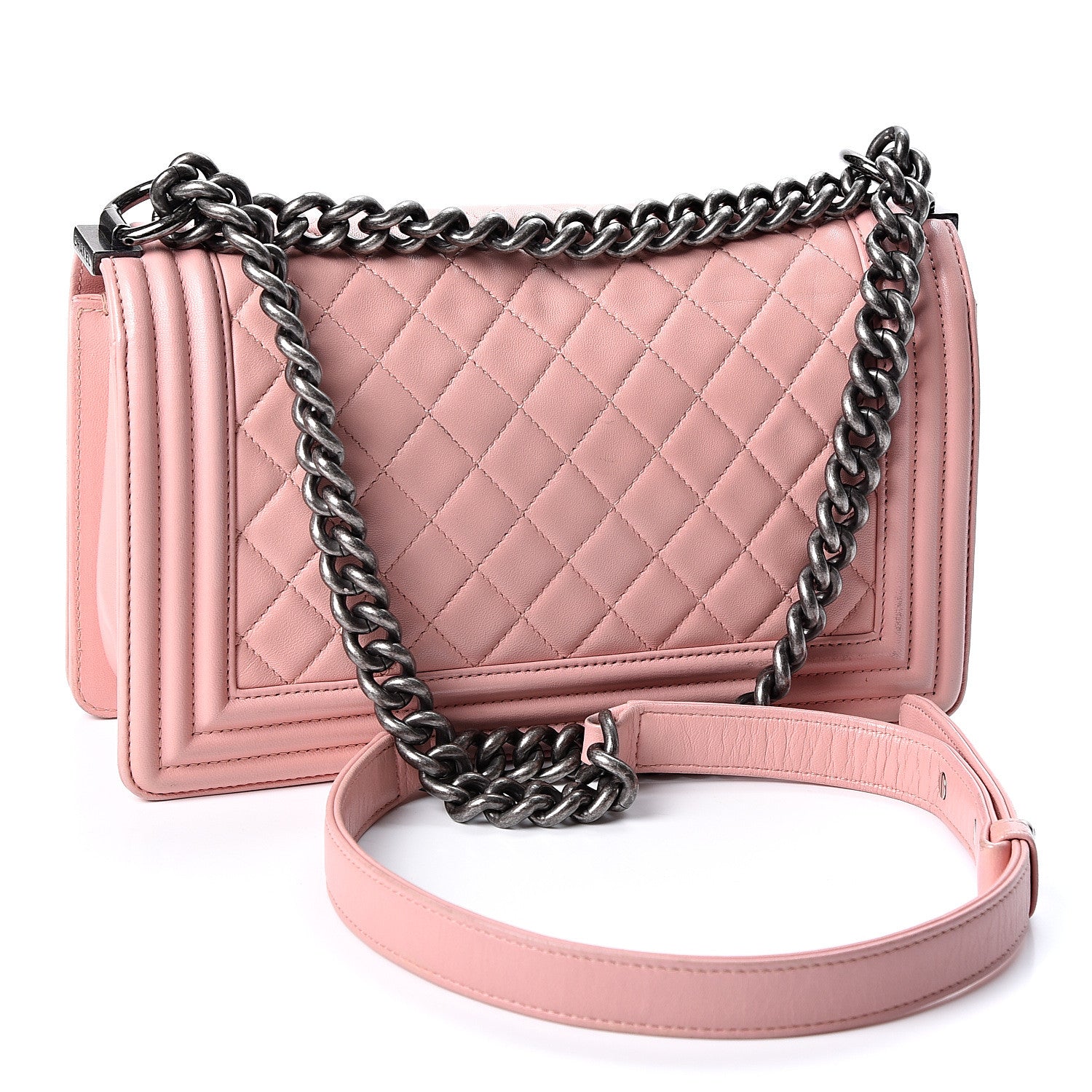 Chanel Lambskin Quilted Medium Boy Flap Light Pink 2 of 9