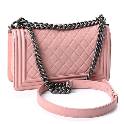 Chanel Lambskin Quilted Medium Boy Flap Light Pink 2 of 9
