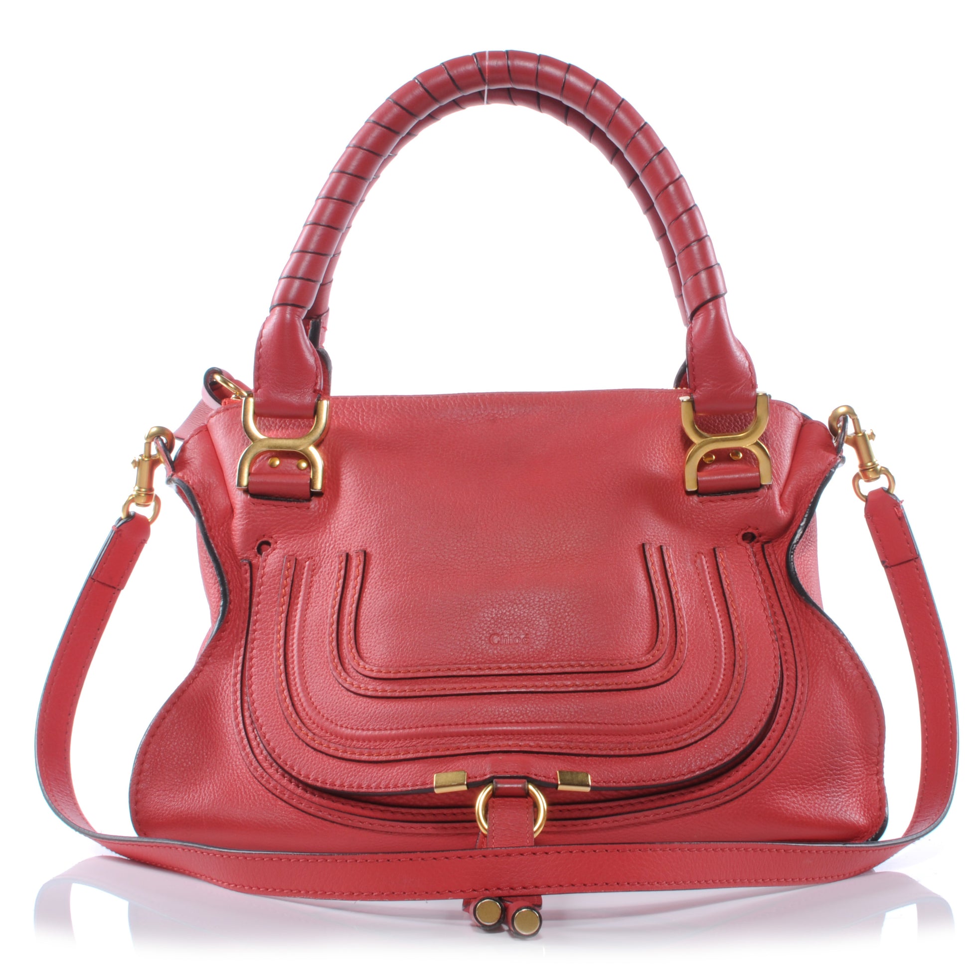 Chloe Calfskin Small Marcie Satchel Fetish Red 1 of 9