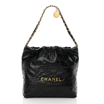 Chanel Shiny Calfskin Quilted Chanel 22 Black 3 of 12