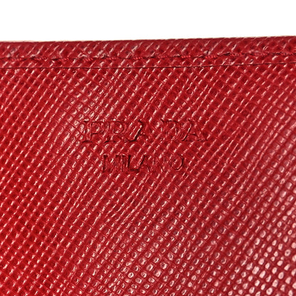 Prada Saffiano Metal Continental Flap Wallet Fuoco 6 of 14