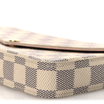Louis Vuitton Damier Azur Pochette Felicie Chain Wallet Rose Ballerine Rose Ballerine 11 of 11