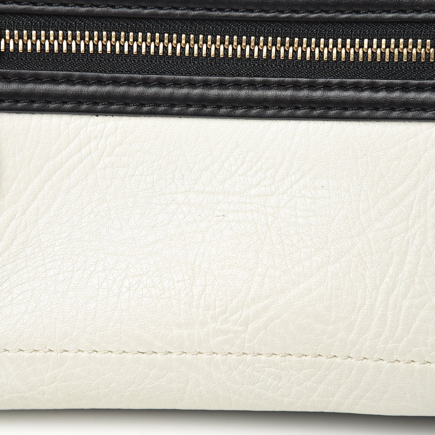 Smooth Calfskin Shrunken Lambskin Mini Bi-Color Luggage Black White