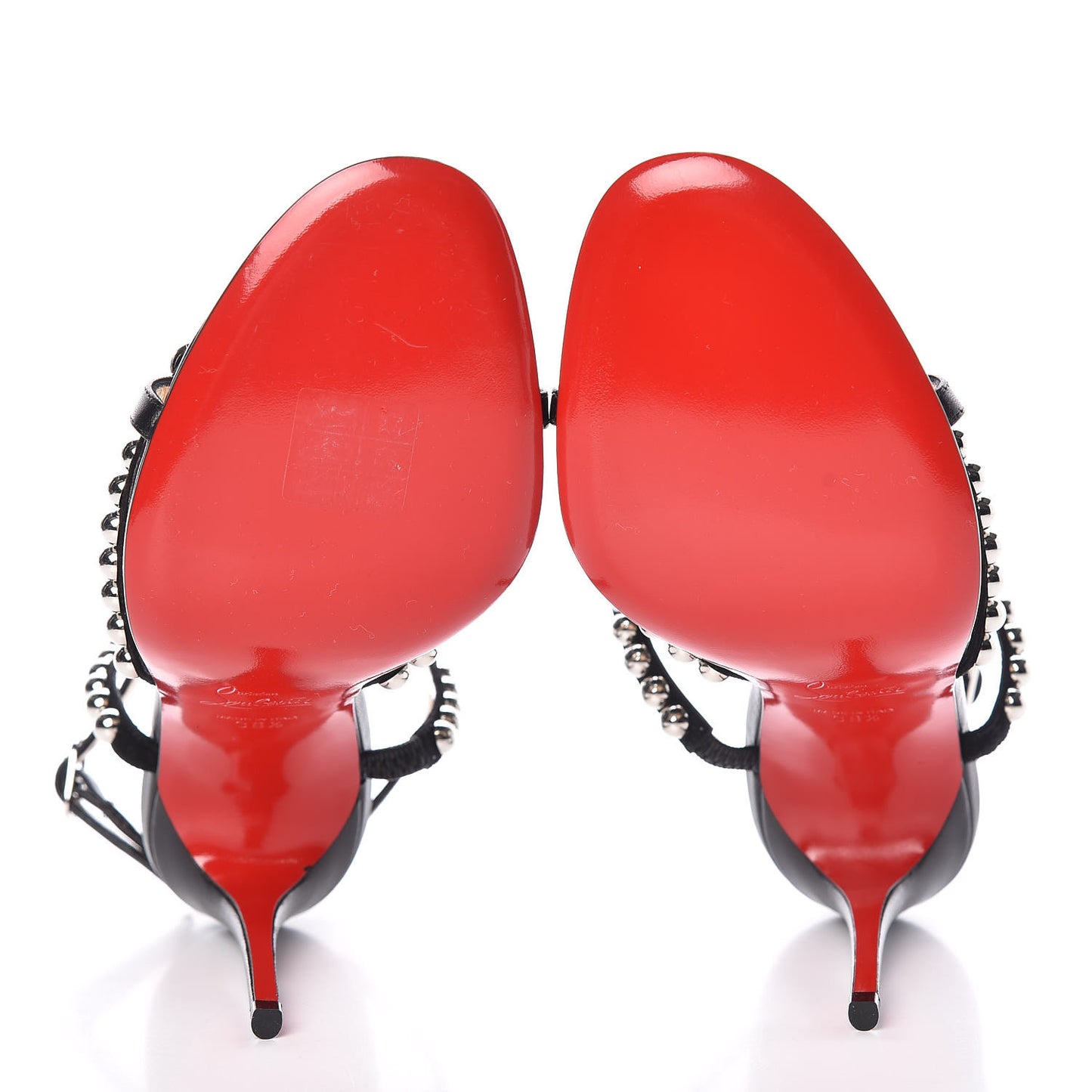 Shiny Nappa Suede Galeria 100 Sandals 36.5 Black Silver