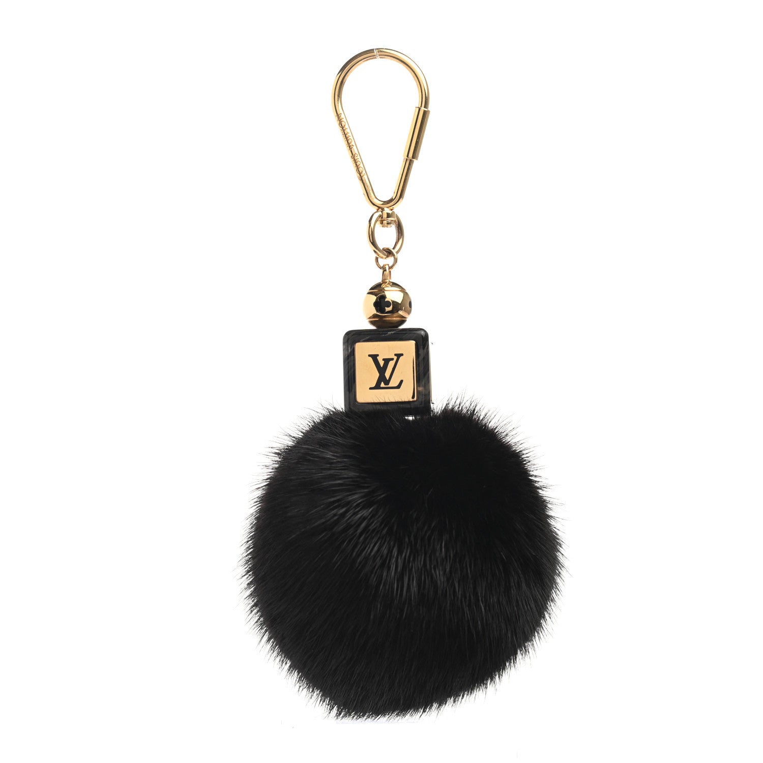 Louis Vuitton Mink Fur Fluffy Bag Charm Black 1 of 4