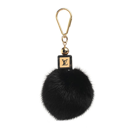 Louis Vuitton Mink Fur Fluffy Bag Charm Black 1 of 4