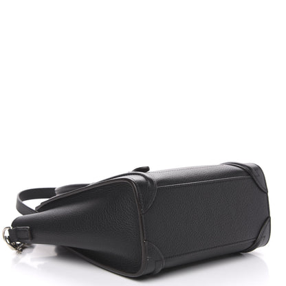 Celine Drummed Calfskin Nano Luggage Black 5 of 10