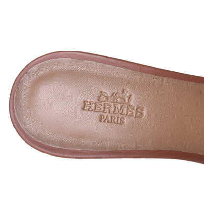 Hermes Calfskin Oasis Sandals 36.5 Gold 7 of 9