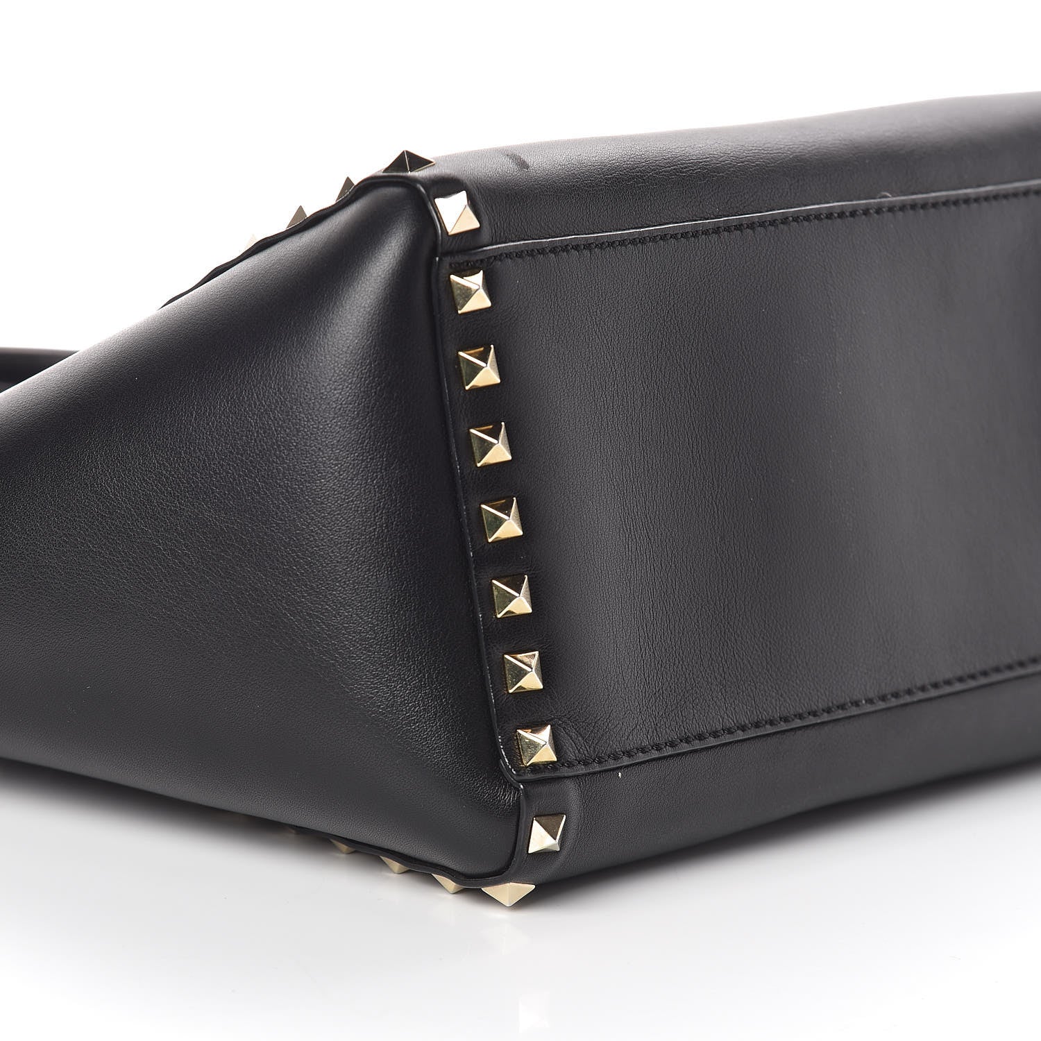 Valentino Garavani Vitello Small Rockstud Double Handle Tote Black 7 of 8