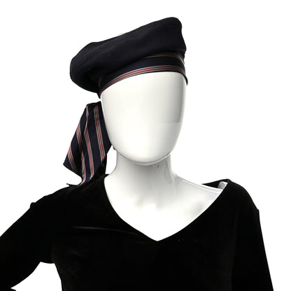 Gucci Felt Beret Hat M Navy 2 of 9