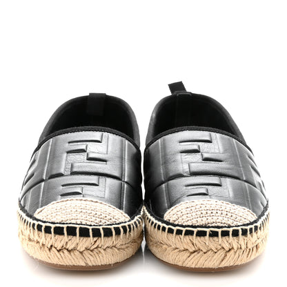 Fendi Nappa FF Embossed Espadrilles 38 Black 3 of 9