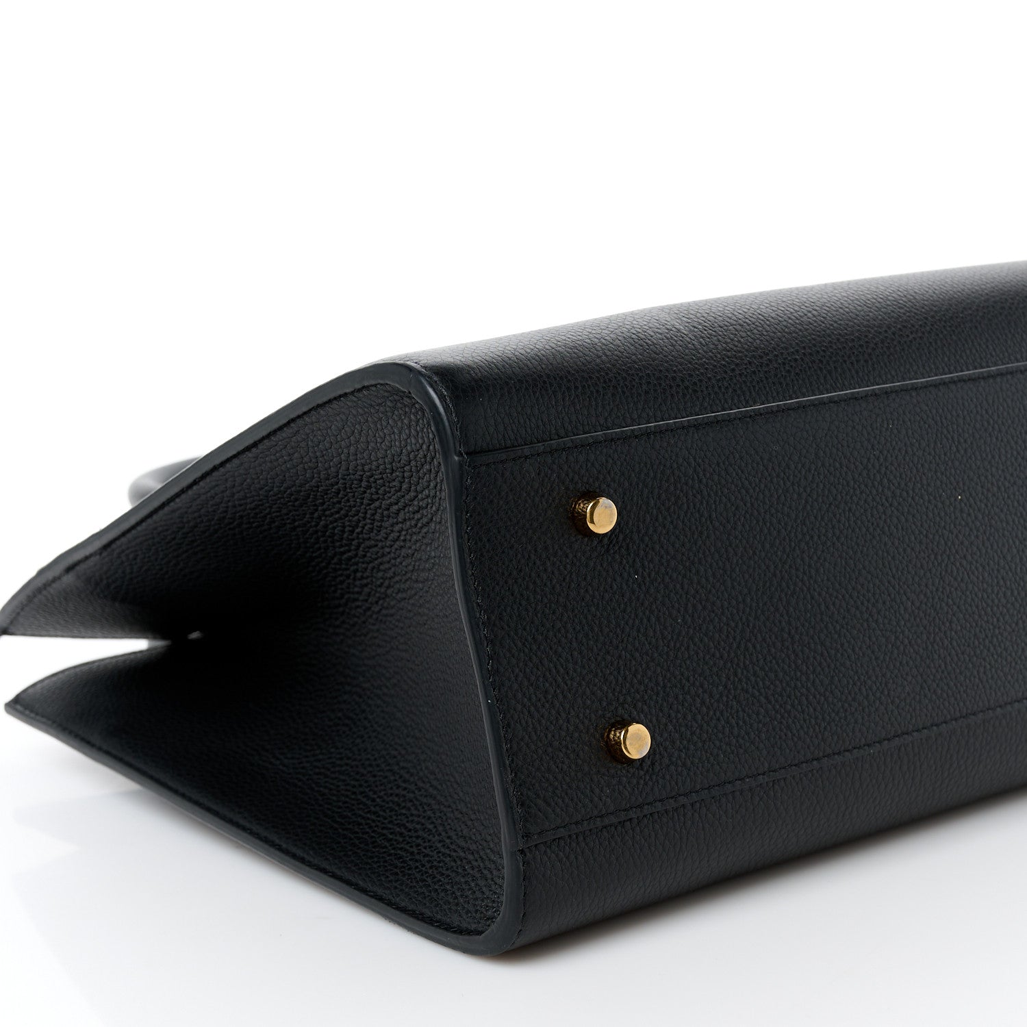 Versace Grained Calfskin Large Virtus Top Handle Shoulder Bag Black 10 of 11