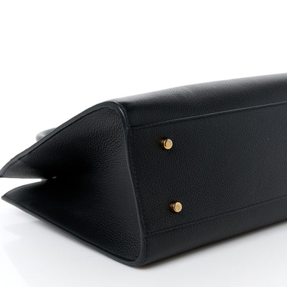 Versace Grained Calfskin Large Virtus Top Handle Shoulder Bag Black 10 of 11